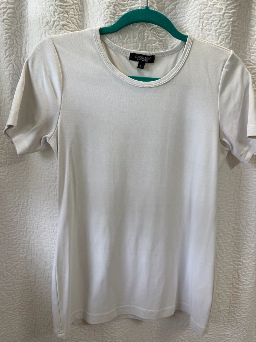 Karen Kane White Short Sleeve Crewneck Top